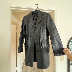Vintage leather trench coat